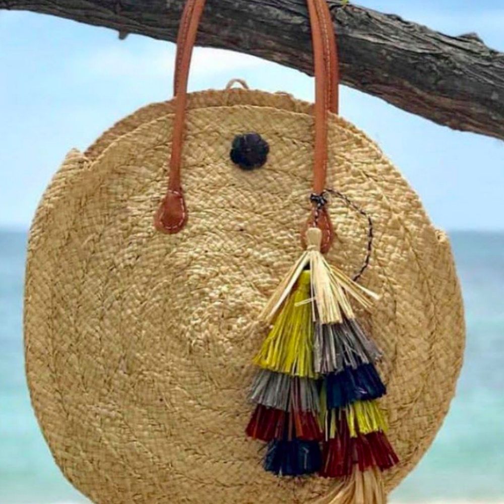 LAJOLLA BEACH ROUND STRAW BAG